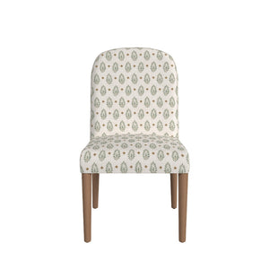 English Elm Aruk Upholstered Dining Chair Set Curved Back Tapered Wood Legs Transitional Style B056P417002