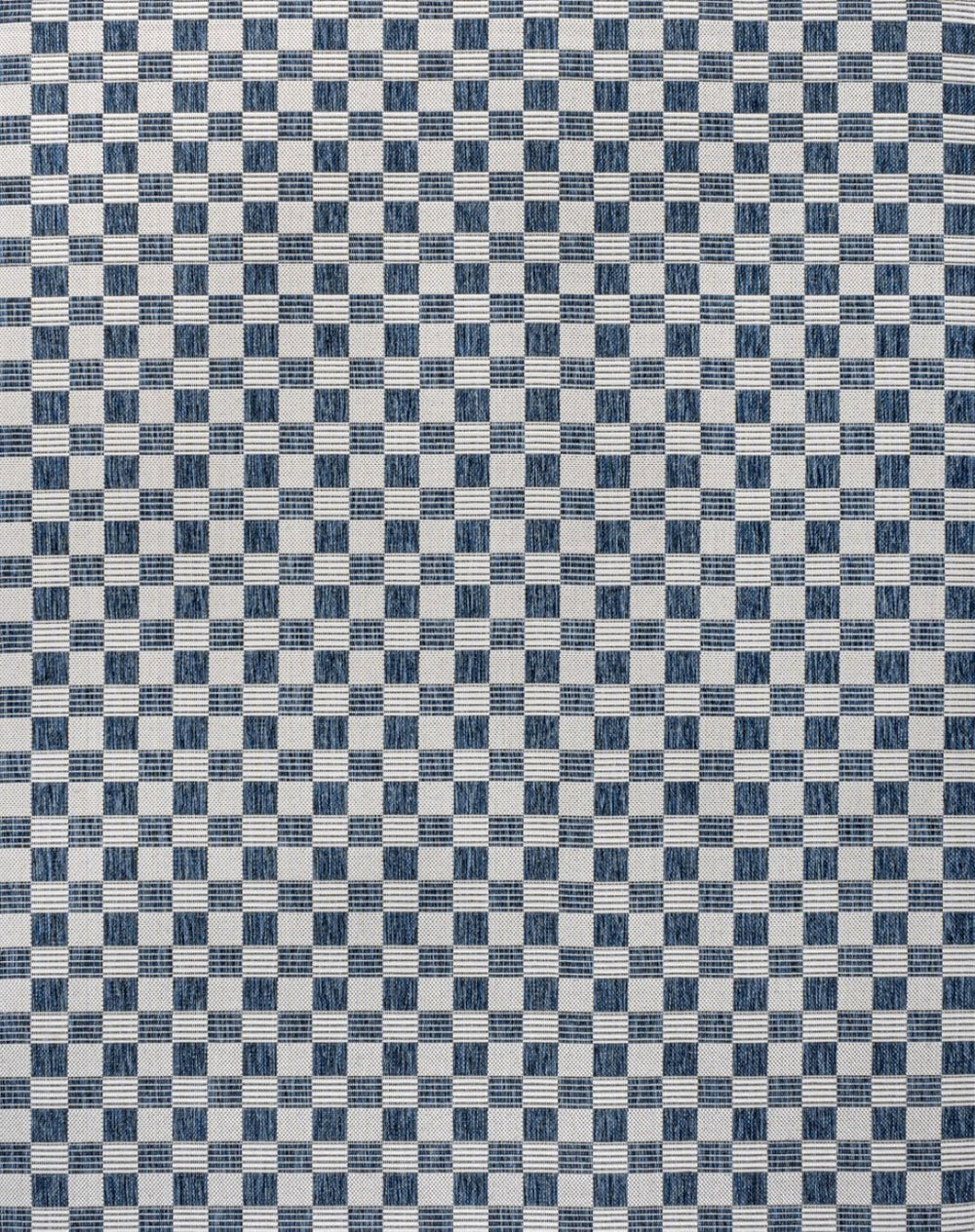 HomeRoots 8' X 10' Navy Blue & Cream Geometric Rug – Durable Indoor/Outdoor Accent for Modern Spaces! 703631