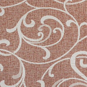 HomeRoots 5' Salmon and Cream Floral Area Rug – Durable Indoor/Outdoor Design for Patios, Kitchens & More! 703638