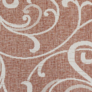 HomeRoots 8' X 10' Salmon and Cream Floral Area Rug - Durable, Stylish, Indoor/Outdoor Comfort for Any Space 703639