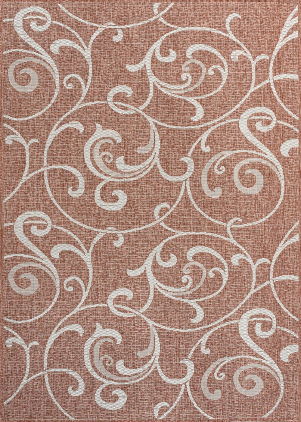 HomeRoots 8' X 10' Salmon and Cream Floral Area Rug - Durable, Stylish, Indoor/Outdoor Comfort for Any Space 703639