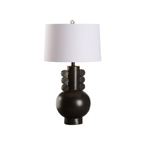 Chelsea House Salem Sculptural Table Lamp In Matte Black — 28.5" Modern Ambient Light With Decorative Side Disks For Living Rooms 70364