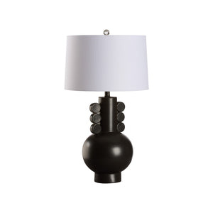 Chelsea House Salem Sculptural Table Lamp In Matte Black — 28.5" Modern Ambient Light With Decorative Side Disks For Living Rooms 70364