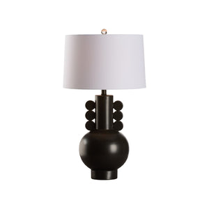Chelsea House Salem Sculptural Table Lamp In Matte Black — 28.5" Modern Ambient Light With Decorative Side Disks For Living Rooms 70364