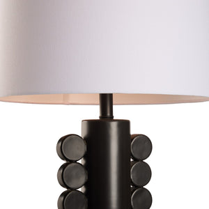 Chelsea House Salem Sculptural Table Lamp In Matte Black — 28.5" Modern Ambient Light With Decorative Side Disks For Living Rooms 70364