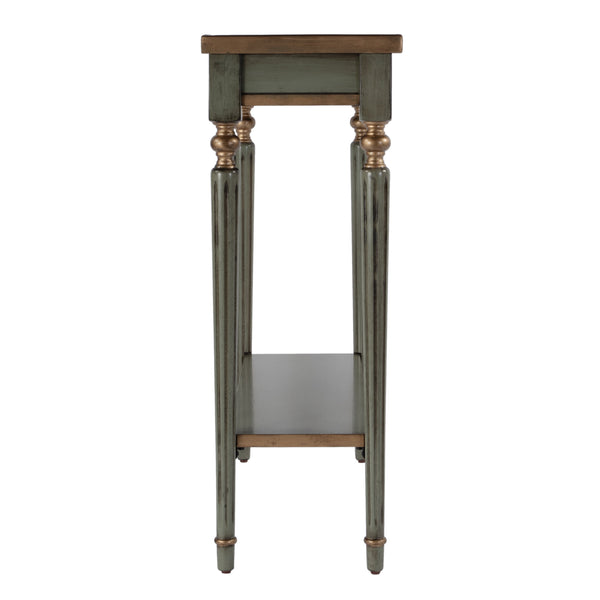 Butler Specialty Company Elegant Rectangular Console Table With Open Shelf For Timeless Style Pastel Green Rubberwood,Cherry Veneers,Mdf 7036482-butler