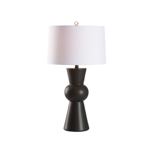 Chelsea House Chase Sculptural Ceramic Lamp Matte Black — 29.5" Tapered Ambient Lighting For Modern & Industrial Spaces 70365