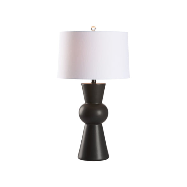 Chelsea House Chase Sculptural Ceramic Lamp Matte Black — 29.5" Tapered Ambient Lighting For Modern & Industrial Spaces 70365