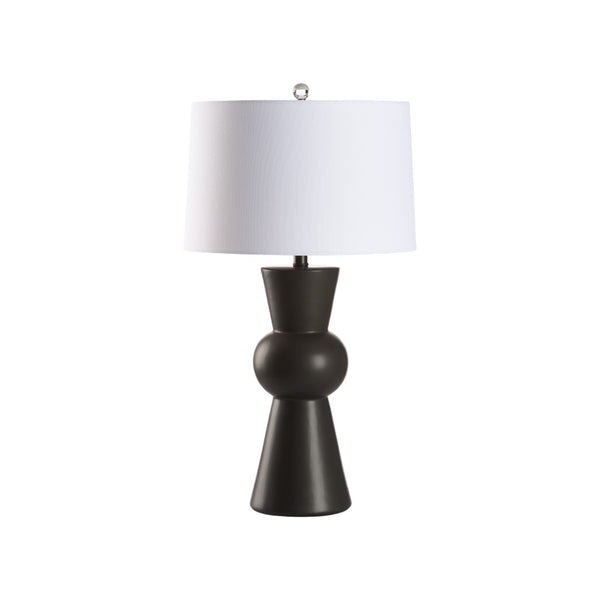 Chelsea House Chase Sculptural Ceramic Lamp Matte Black — 29.5" Tapered Ambient Lighting For Modern & Industrial Spaces 70365