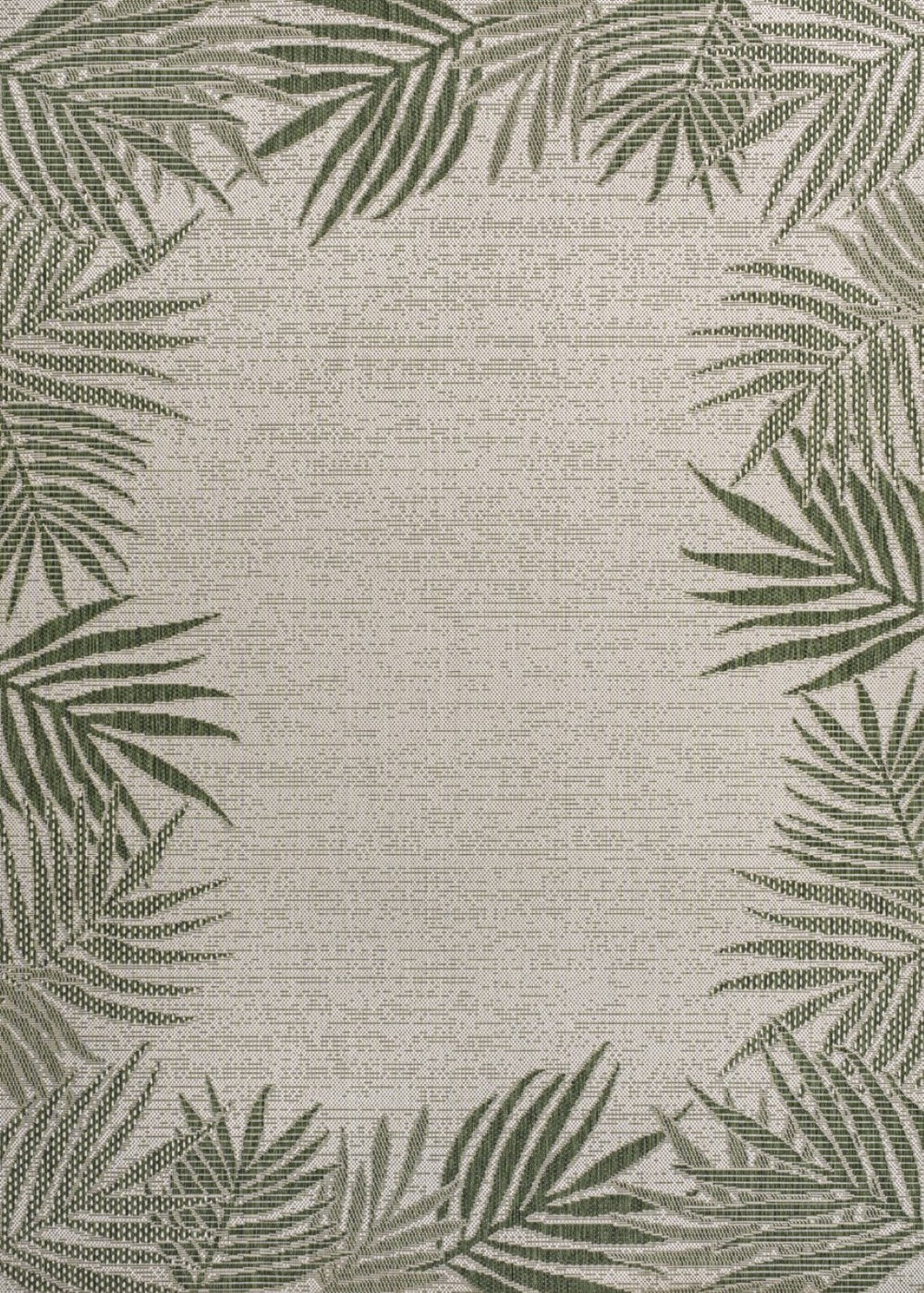 HomeRoots 5' Green and Cream Floral Area Rug – Durable Indoor/Outdoor Style for Any Space, Easy to Clean! 703654