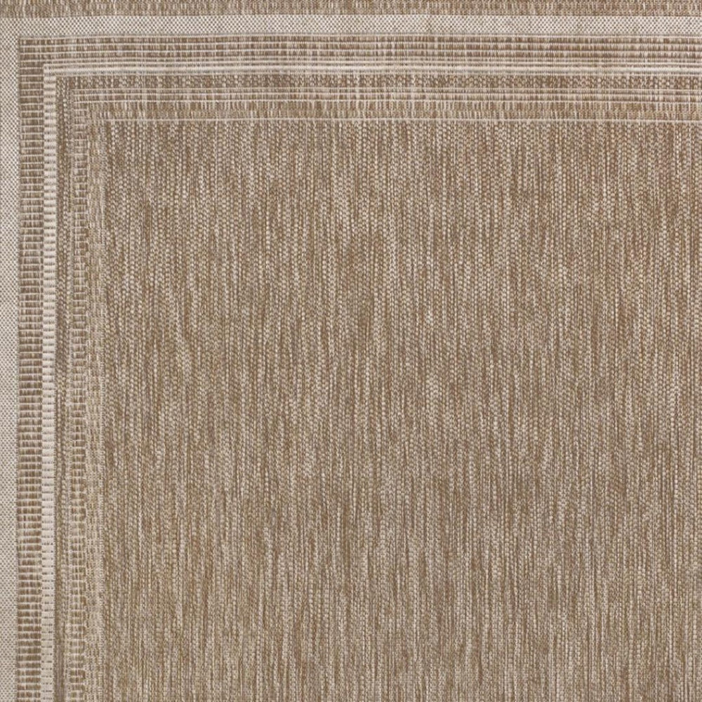 HomeRoots 8' X 10' Beige and Cream Area Rug - Versatile Indoor/Outdoor Comfort for Stylish Spaces and Durability 703659