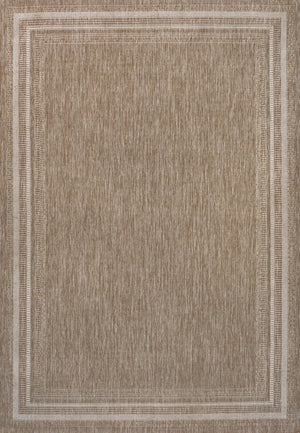 HomeRoots 8' X 10' Beige and Cream Area Rug - Versatile Indoor/Outdoor Comfort for Stylish Spaces and Durability 703659