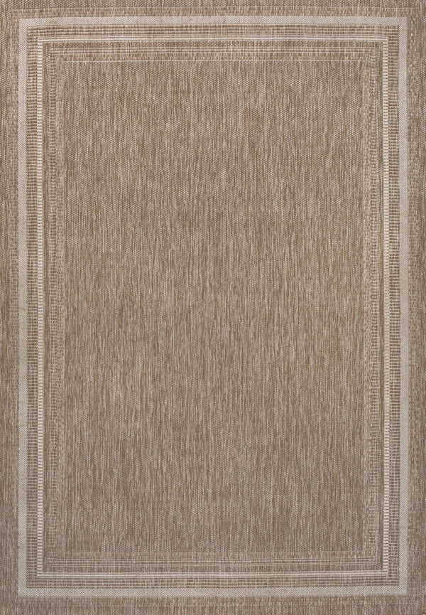 HomeRoots 8' X 10' Beige and Cream Area Rug - Versatile Indoor/Outdoor Comfort for Stylish Spaces and Durability 703659