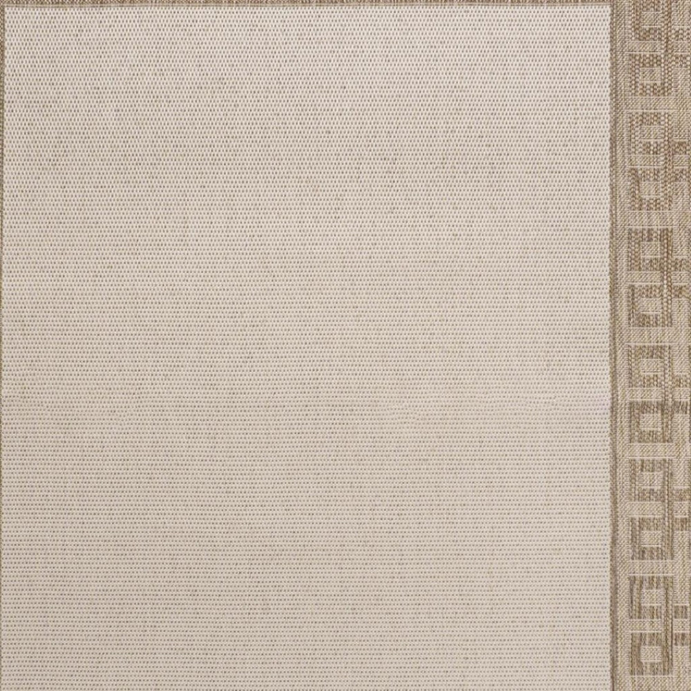 HomeRoots 5' X 8' Cream and Beige Indoor/Outdoor Area Rug – Durable, Stylish, Low-Maintenance for Any Space! 703662