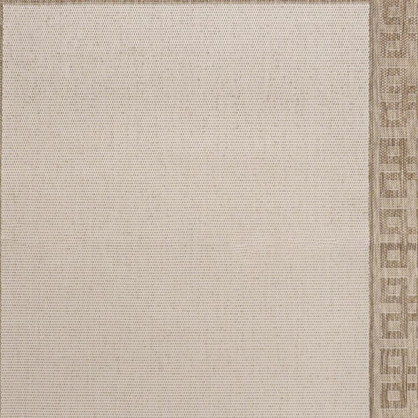 HomeRoots 5' X 8' Cream and Beige Indoor/Outdoor Area Rug – Durable, Stylish, Low-Maintenance for Any Space! 703662