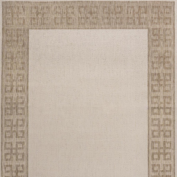 HomeRoots 5' X 8' Cream and Beige Indoor/Outdoor Area Rug – Durable, Stylish, Low-Maintenance for Any Space! 703662