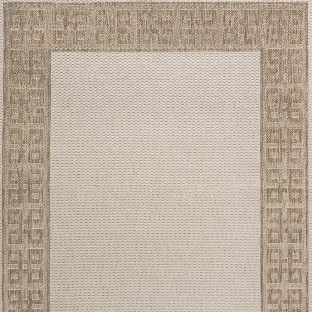 HomeRoots 8' X 10' Cream and Beige Indoor/Outdoor Area Rug – Durable, Stylish, and Versatile Foundation for Any Space 703663