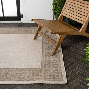 HomeRoots 8' X 10' Cream and Beige Indoor/Outdoor Area Rug – Durable, Stylish, and Versatile Foundation for Any Space 703663