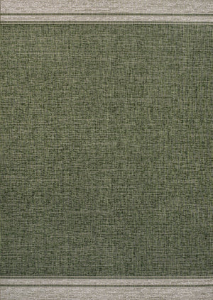 HomeRoots 5' Versatile Green and Cream Indoor Outdoor Area Rug - Durable, Fade-Resistant, Easy to Clean! 703666
