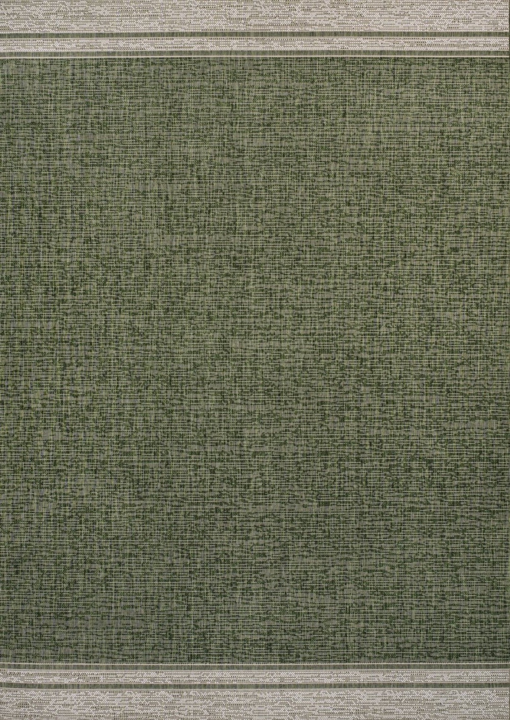 HomeRoots 5' Versatile Green and Cream Indoor Outdoor Area Rug - Durable, Fade-Resistant, Easy to Clean! 703666