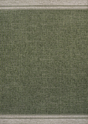 HomeRoots 5' Versatile Green and Cream Indoor Outdoor Area Rug - Durable, Fade-Resistant, Easy to Clean! 703666