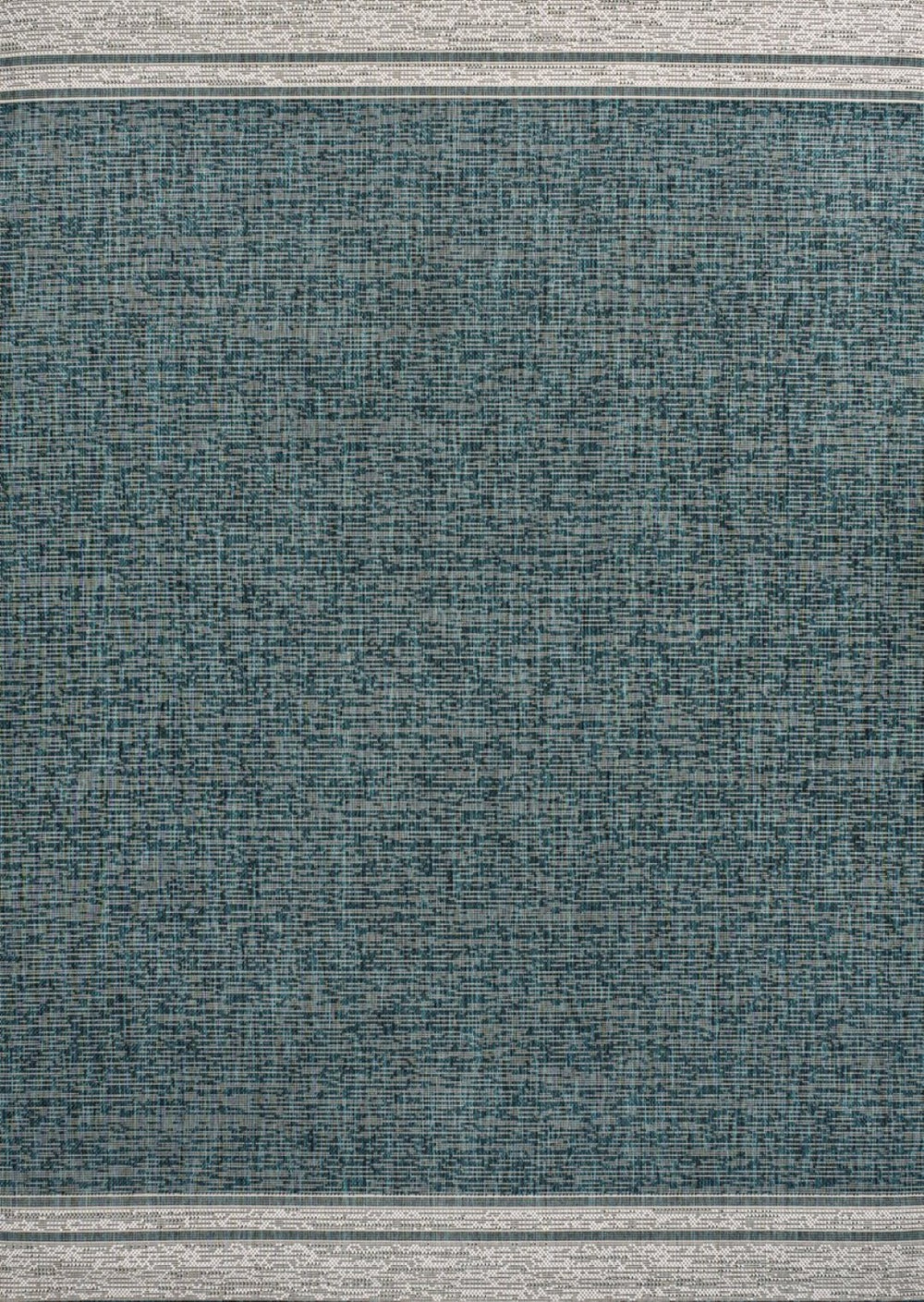HomeRoots 8' X 10' Vibrant Turquoise and Cream Indoor-Outdoor Area Rug - Durable, Stylish, and Low-Maintenance 703671