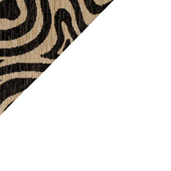 HomeRoots 8' X 10' Gray and Cream Abstract Area Rug - Stylish, Washable, Versatile for Indoor & Outdoor Spaces 703676