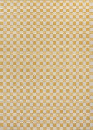 HomeRoots 5' Yellow and Cream Geometric Area Rug - Stylish Indoor/Outdoor Décor, Easy to Clean & Durable Design 703683