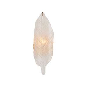 Chelsea House Leaf Antique Gold Leaf Sconce With Handcrafted Metal Leaves, Perched Bird & Crystal Accent — Elegant Ambient Lighting For Hallways, Foyers, Bedrooms 70369