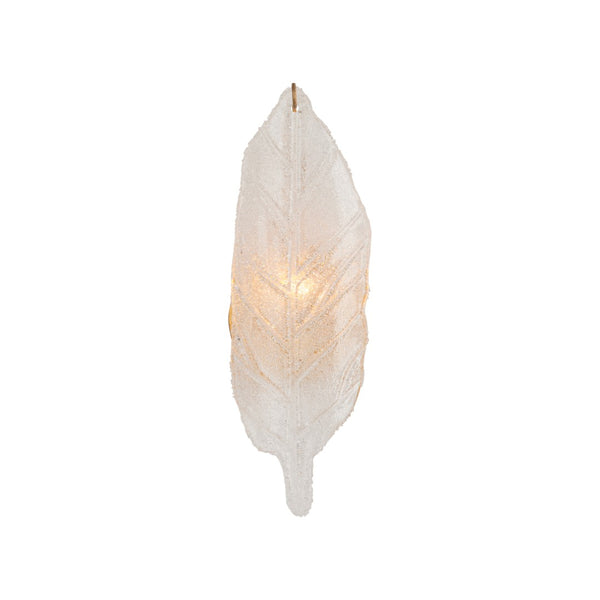 Chelsea House Leaf Antique Gold Leaf Sconce With Handcrafted Metal Leaves, Perched Bird & Crystal Accent — Elegant Ambient Lighting For Hallways, Foyers, Bedrooms 70369