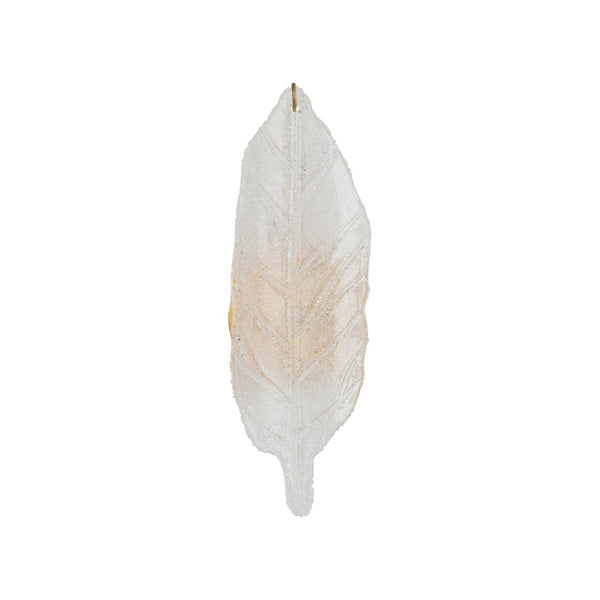 Chelsea House Leaf Antique Gold Leaf Sconce With Handcrafted Metal Leaves, Perched Bird & Crystal Accent — Elegant Ambient Lighting For Hallways, Foyers, Bedrooms 70369