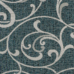 HomeRoots 8' X 10' Turquoise and Cream Floral Area Rug - Stylish Indoor/Outdoor Design for Modern Spaces 703692