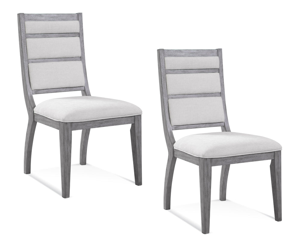 Basset Mirror Nylah Modern Glam Dining Chair Set Of 2 With Off-white Upholstery And Gray Oak Veneer Finish Gray Wood,Upholstery 7037-dr-800-2