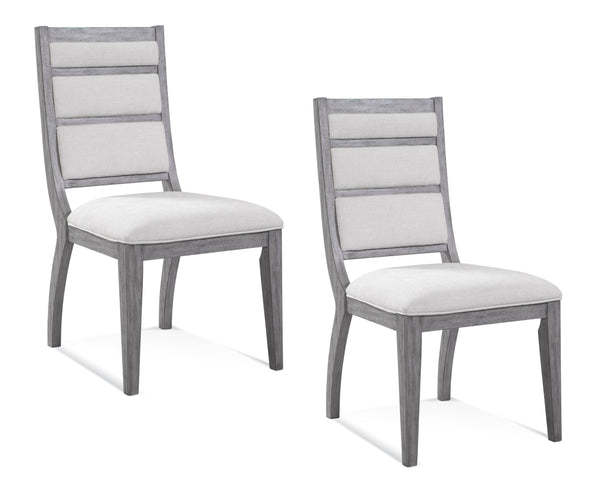 Basset Mirror Nylah Modern Glam Dining Chair Set Of 2 With Off-white Upholstery And Gray Oak Veneer Finish Gray Wood,Upholstery 7037-dr-800-2