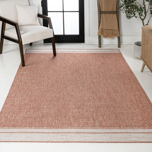 HomeRoots 8' X 10' Salmon and Cream Area Rug – Durable Indoor/Outdoor Comfort Perfect for Any Space! 703704