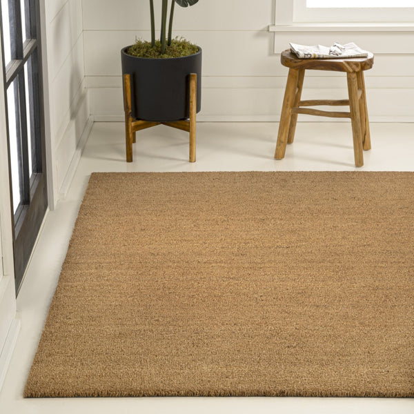 HomeRoots 6' X 9' Light Brown Area Rug - Versatile Indoor/Outdoor Design for Stylish Spaces & Easy Care! 703713