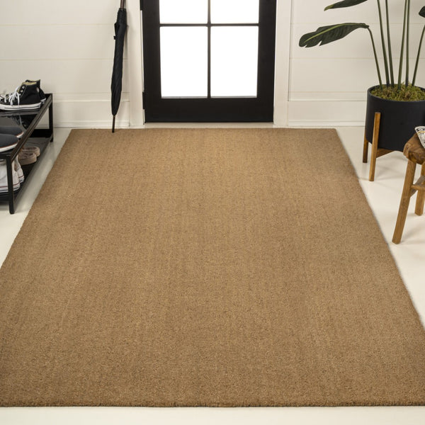 HomeRoots 6' X 9' Light Brown Area Rug - Versatile Indoor/Outdoor Design for Stylish Spaces & Easy Care! 703713