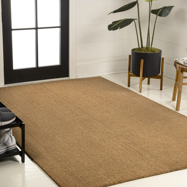 HomeRoots 6' X 9' Light Brown Area Rug - Versatile Indoor/Outdoor Design for Stylish Spaces & Easy Care! 703713