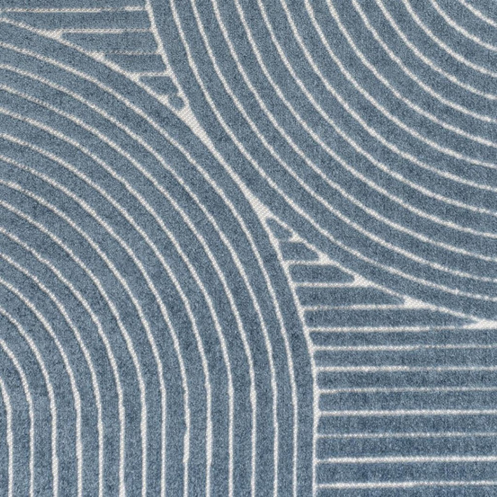 HomeRoots 8' X 10' Dark Blue & Cream Striped Indoor-Outdoor Rug – Durable, Timeless Coastal Charm for Every Space 703714