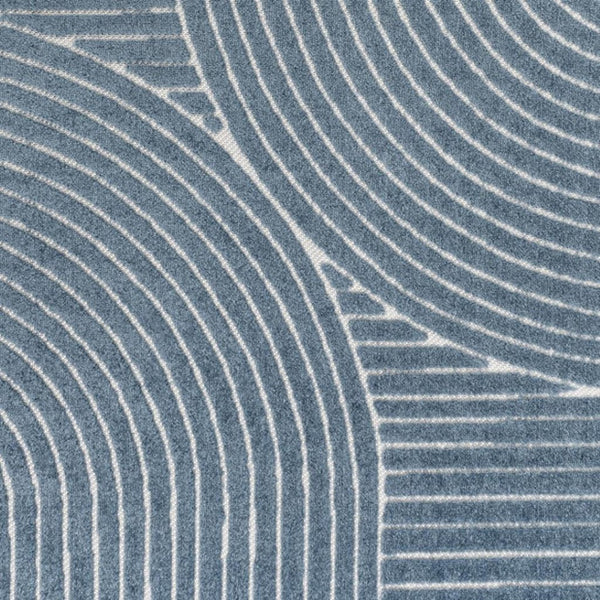 HomeRoots 8' X 10' Dark Blue & Cream Striped Indoor-Outdoor Rug – Durable, Timeless Coastal Charm for Every Space 703714