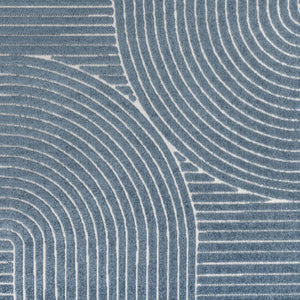 HomeRoots 8' X 10' Dark Blue & Cream Striped Indoor-Outdoor Rug – Durable, Timeless Coastal Charm for Every Space 703714