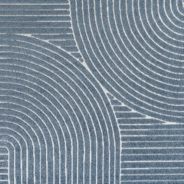 HomeRoots 8' X 10' Dark Blue & Cream Striped Indoor-Outdoor Rug – Durable, Timeless Coastal Charm for Every Space 703714