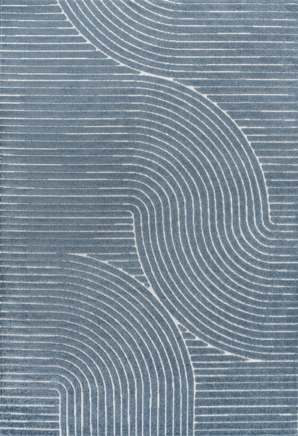HomeRoots 8' X 10' Dark Blue & Cream Striped Indoor-Outdoor Rug – Durable, Timeless Coastal Charm for Every Space 703714