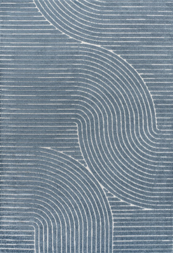 HomeRoots 8' X 10' Dark Blue & Cream Striped Indoor-Outdoor Rug – Durable, Timeless Coastal Charm for Every Space 703714