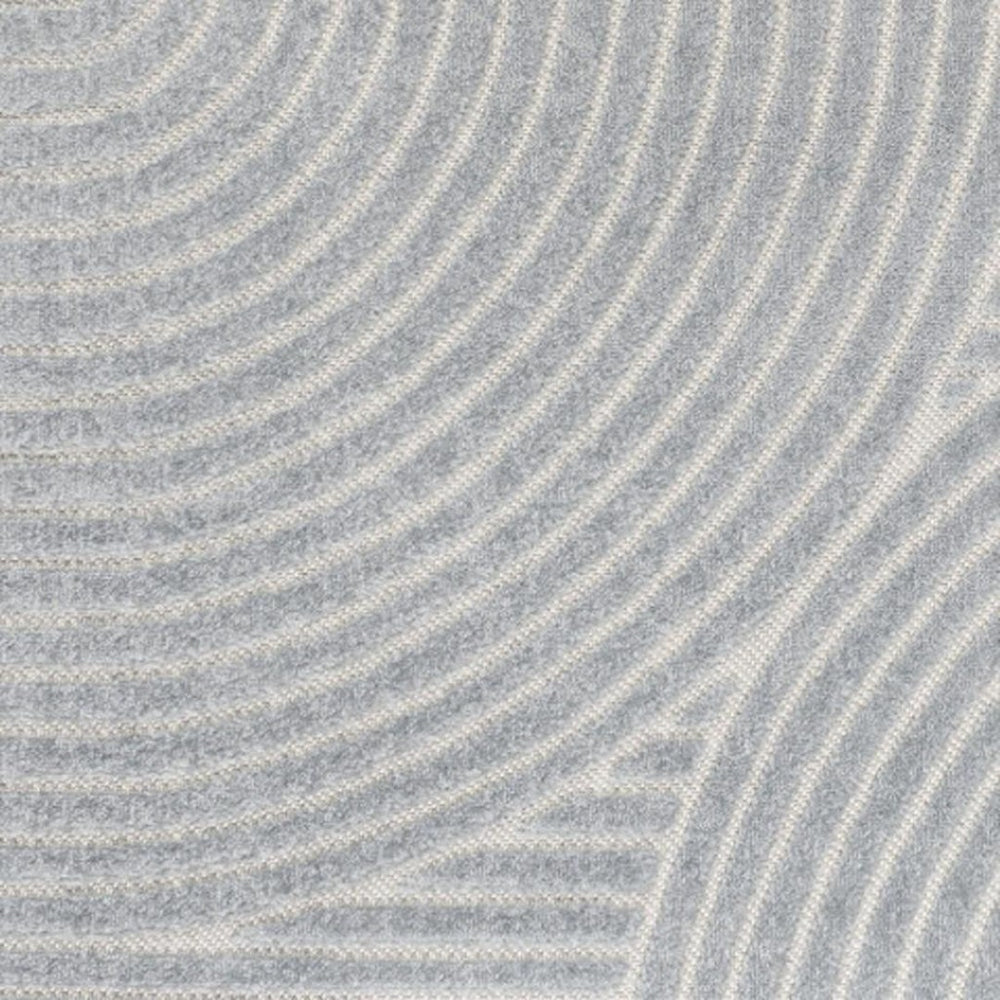 HomeRoots 8' Coastal-Inspired Light Blue & Cream Striped Area Rug for Indoor/Outdoor Use - Durable & Stylish! 703716