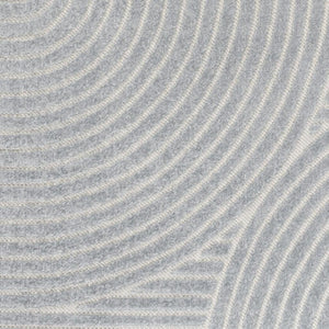 HomeRoots 8' Coastal-Inspired Light Blue & Cream Striped Area Rug for Indoor/Outdoor Use - Durable & Stylish! 703716