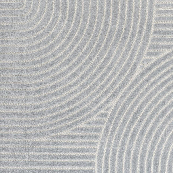 HomeRoots 8' Coastal-Inspired Light Blue & Cream Striped Area Rug for Indoor/Outdoor Use - Durable & Stylish! 703716