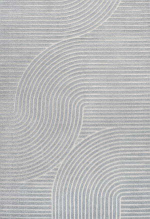 HomeRoots 8' Coastal-Inspired Light Blue & Cream Striped Area Rug for Indoor/Outdoor Use - Durable & Stylish! 703716