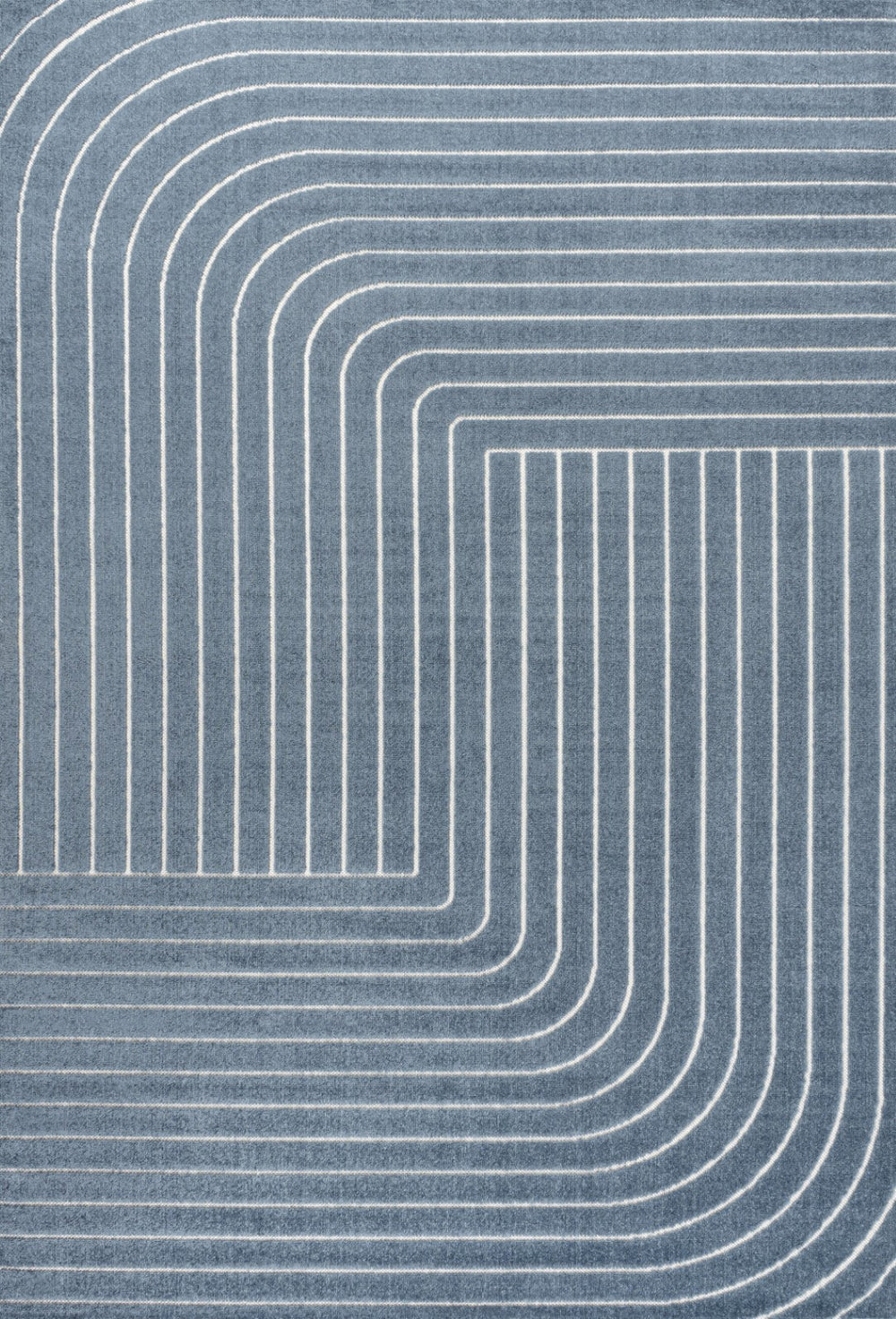 HomeRoots 8' Dark Blue and Cream Striped Area Rug - Versatile Indoor/Outdoor Design, Durable and Easy Care! 703717