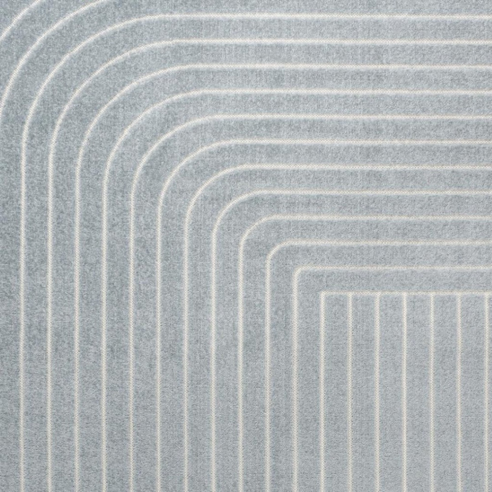 HomeRoots 8' Light Blue and Cream Striped Area Rug - Durable Indoor/Outdoor Design for Coastal Spaces, Easy Care 703719